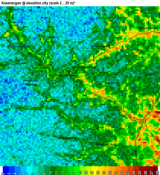 Kasarangan elevation map