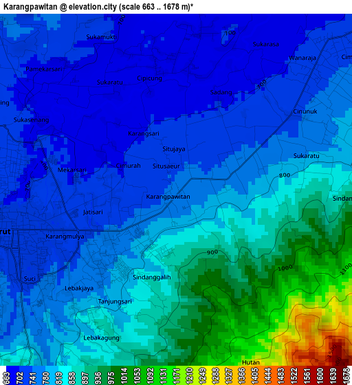 Karangpawitan elevation map