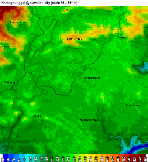 Karangnunggal elevation map