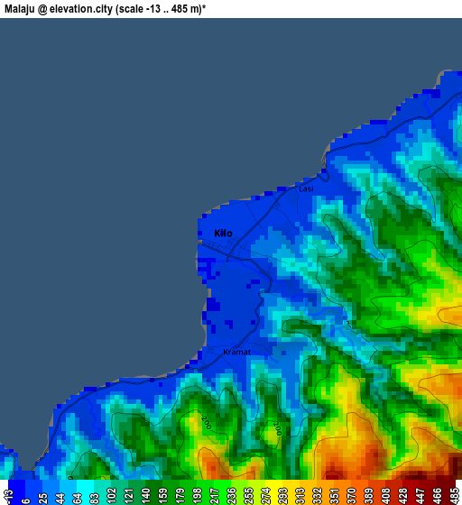 Malaju elevation map