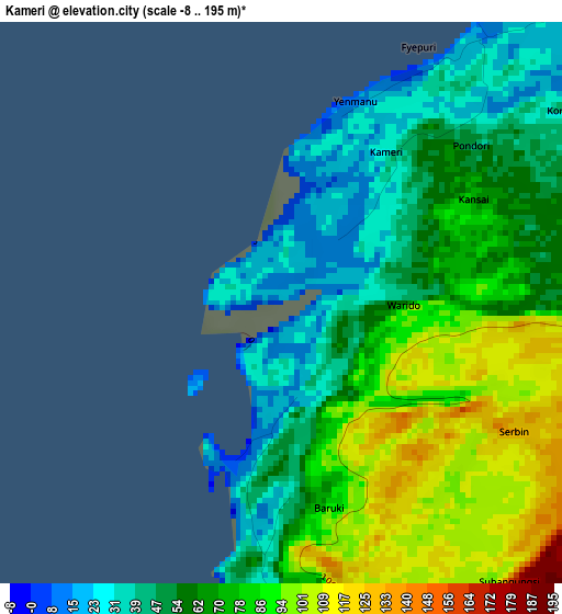 Kameri elevation map