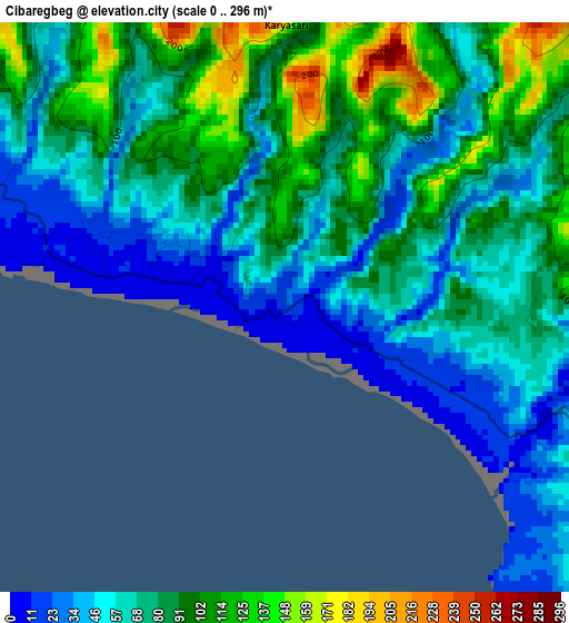 Cibaregbeg elevation map