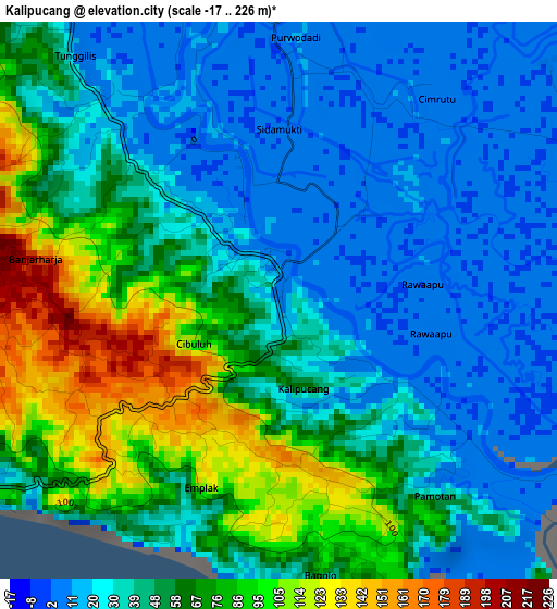 Kalipucang elevation map