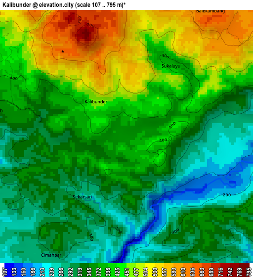 Kalibunder elevation map