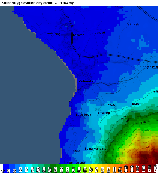 Kalianda elevation map