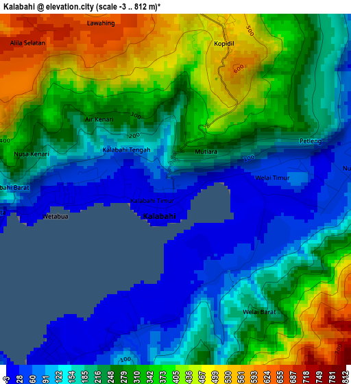 Kalabahi elevation map