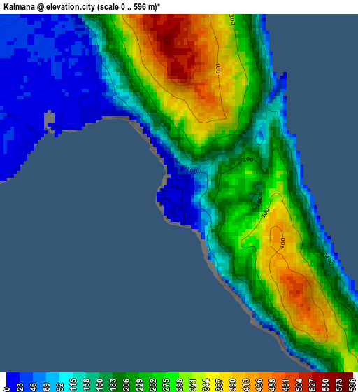 Kaimana elevation map