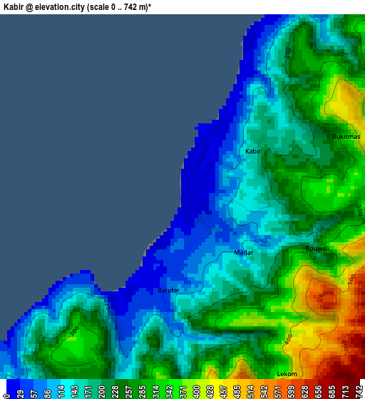 Kabir elevation map