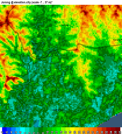 Jorong elevation map