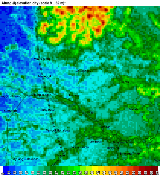 Alung elevation map