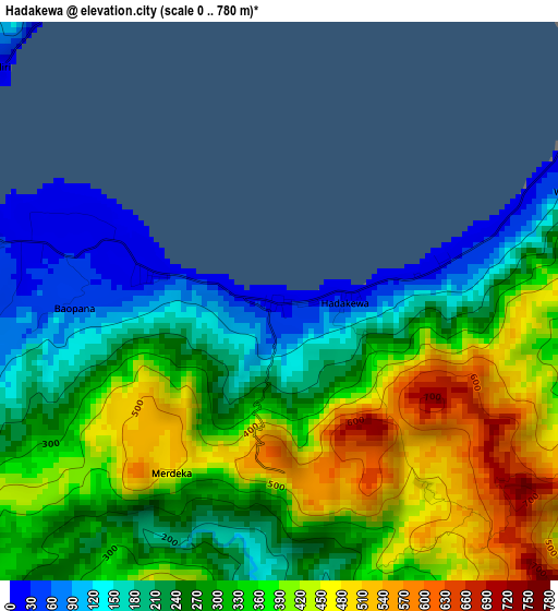Hadakewa elevation map