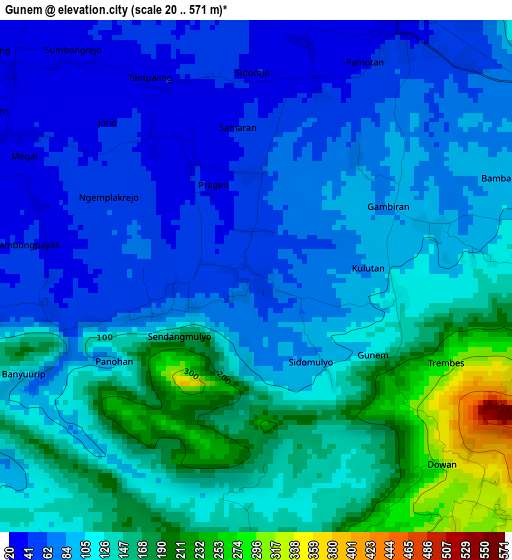 Gunem elevation map
