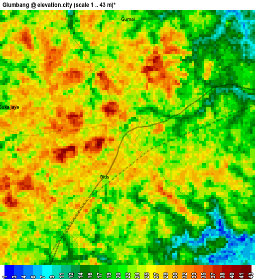 Glumbang elevation map