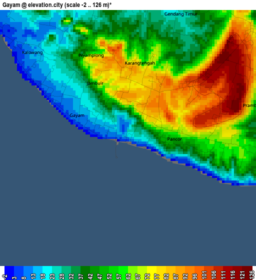 Gayam elevation map