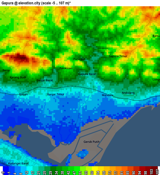 Gapura elevation map