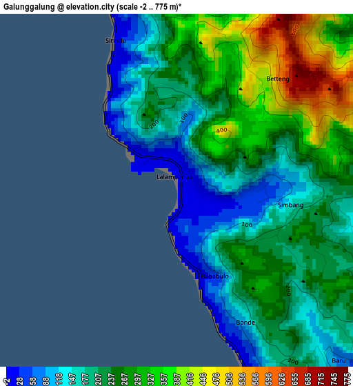 Galunggalung elevation map