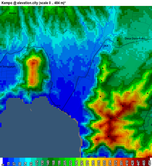 Kempo elevation map