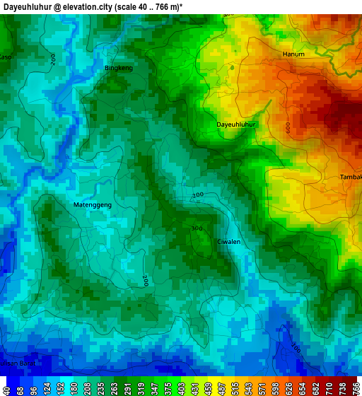 Dayeuhluhur elevation map