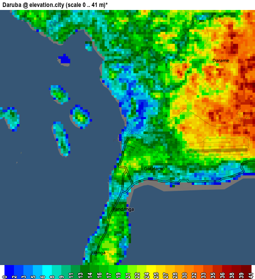 Daruba elevation map
