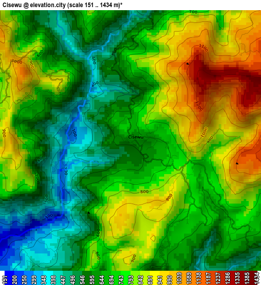 Cisewu elevation map