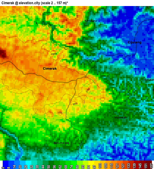 Cimerak elevation map