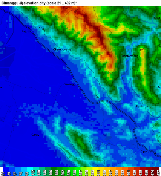 Cimanggu elevation map