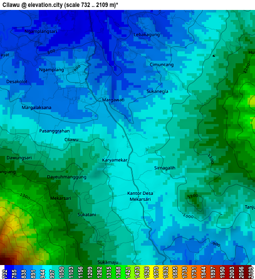 Cilawu elevation map