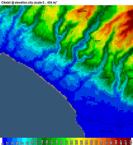 Cikelet elevation map