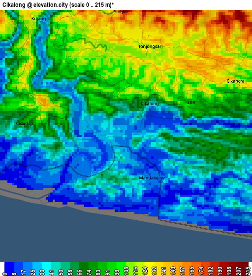 Cikalong elevation map