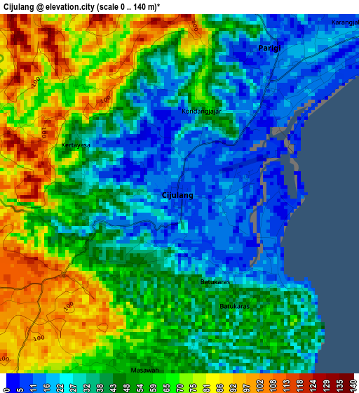 Cijulang elevation map