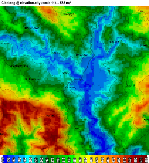 Cibalong elevation map