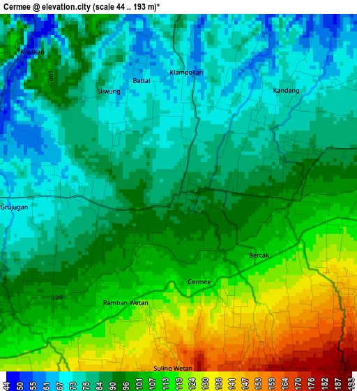 Cermee elevation map