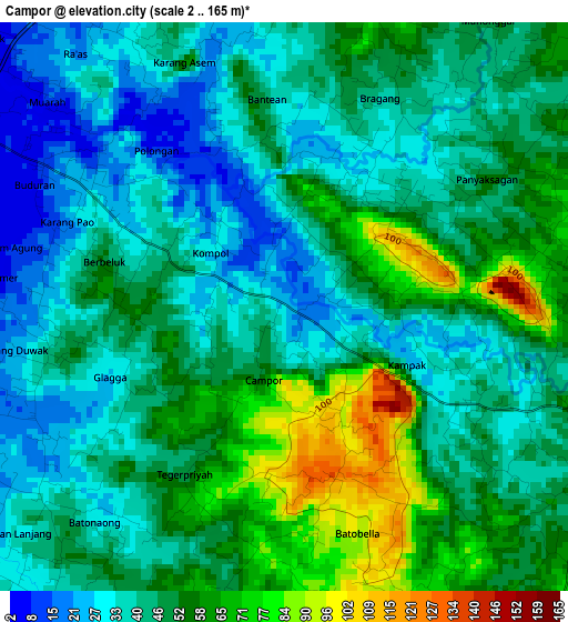 Campor elevation map