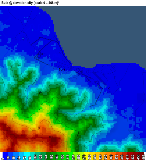 Bula elevation map