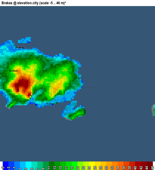 Brakas elevation map