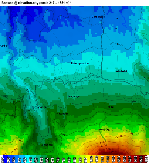 Boawae elevation map