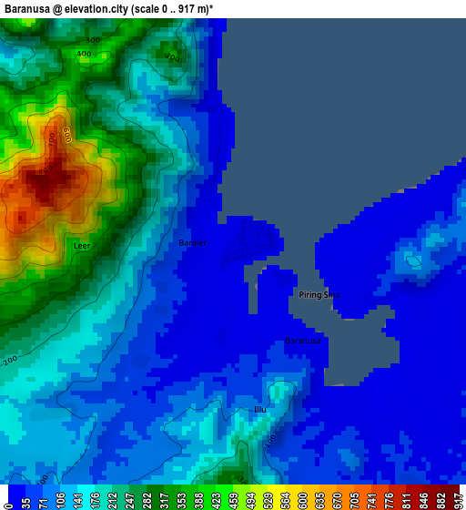 Baranusa elevation map