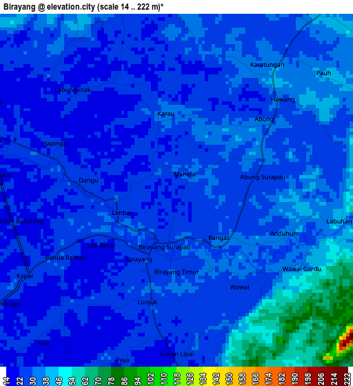 Birayang elevation map