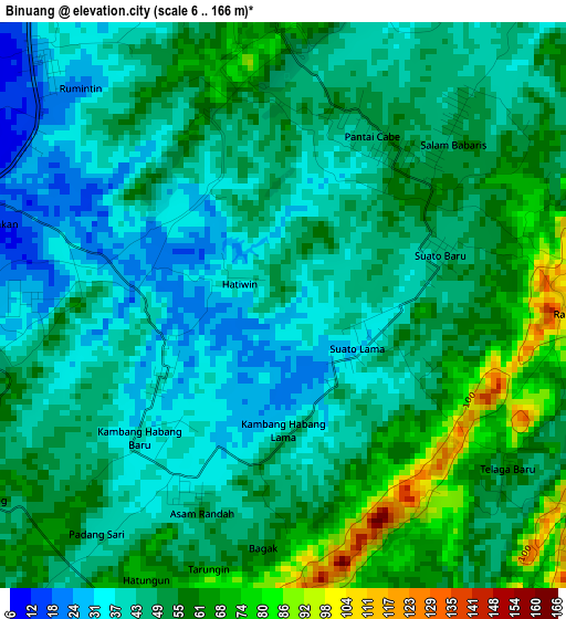 Binuang elevation map