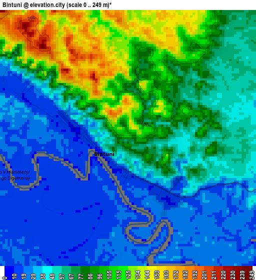 Bintuni elevation map