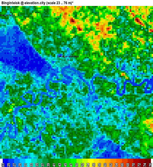 Bingintelok elevation map