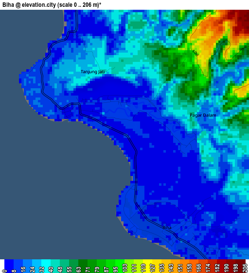 Biha elevation map