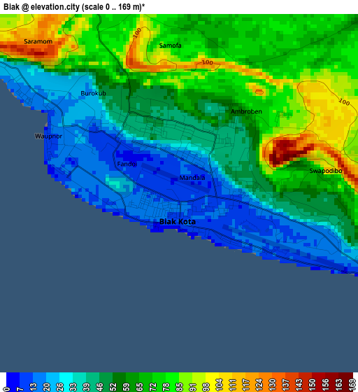 Biak elevation map
