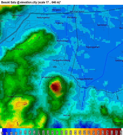 Besuki Satu elevation map