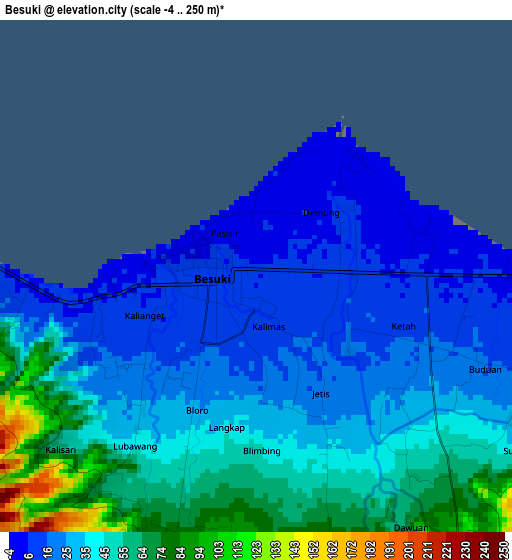 Besuki elevation map