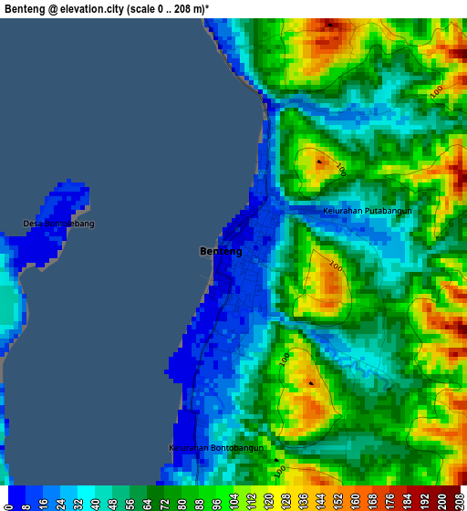 Benteng elevation map