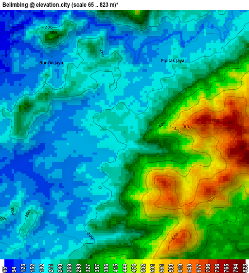 Belimbing elevation map