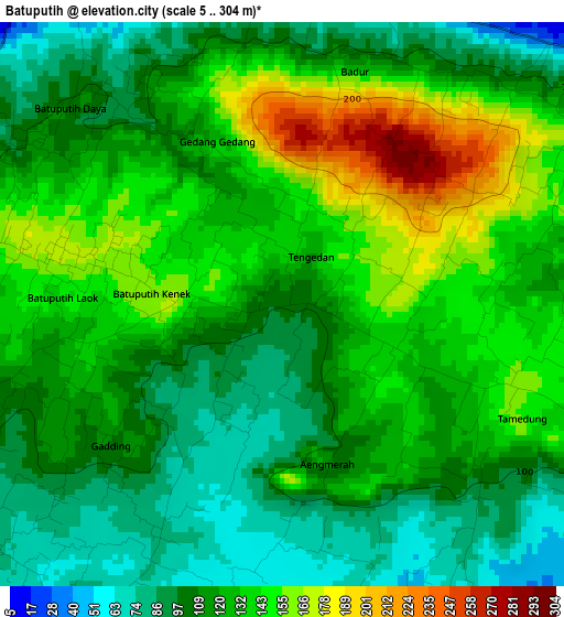 Batuputih elevation map