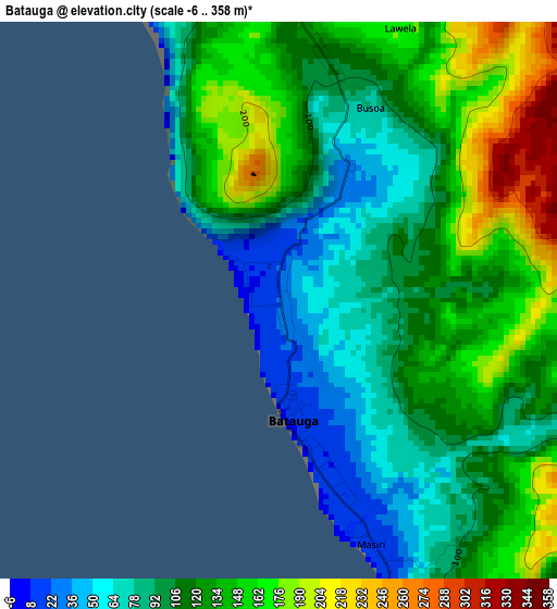 Batauga elevation map