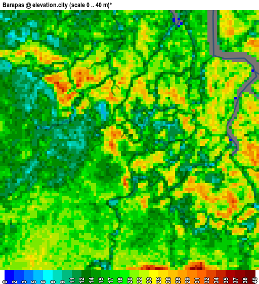 Barapas elevation map